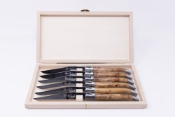 coffret de 6 couteaux de table en genévrier