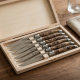 coffret 6 couteaux de table en bois d'olivier